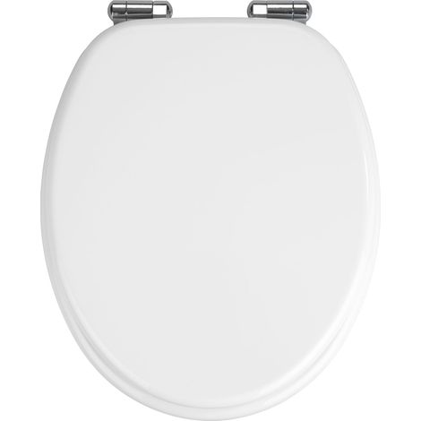 WENKO Copriwater Urbino con freno di caduta, copriwater con fissaggio in acciaio inox, MDF, 36x42,5 cm, bianco (1/5)
