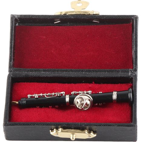 Hautbois miniature, broche de revers tendance avec étui doublé de velours rouge, cadeau musical, cadeau d'anniversaire. (1/5)