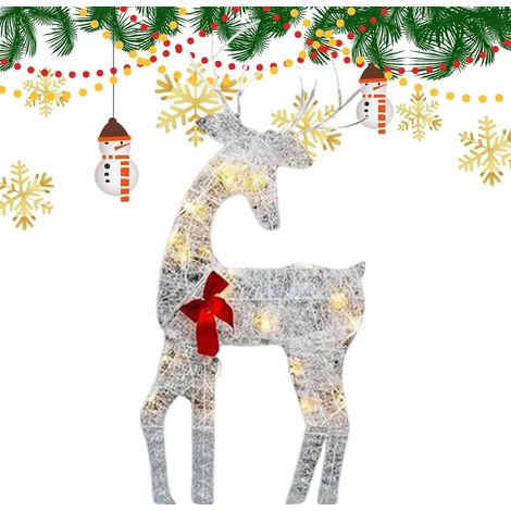 Cerf Illuminé Décorations De Noël Extérieur Décoration D'Exposition en Fer  Décorations De Noël En Forme De Cerf Pour La , Les , La Maison, Le Patio, Le Jardin, Les Fêtes, Les (1/5)