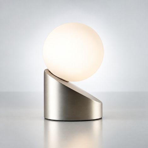 Lampe De Chevet Tactile Verre Et nickel Mat Moon (1/4)