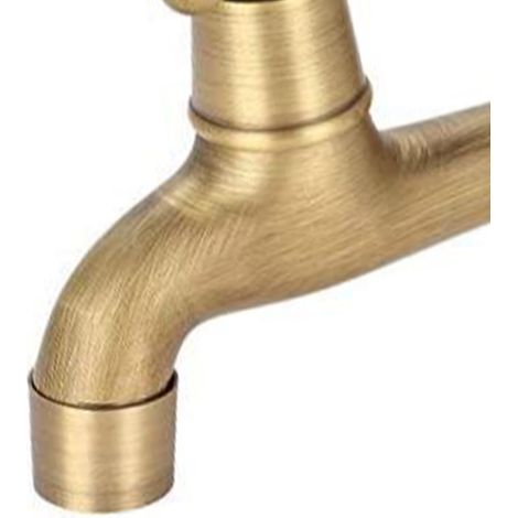 Robinet d'évier en cuivre style vintage, allongé, couleur bronze, robinet à eau froide simple pour évier de cuisine ou piscine. (1/5)