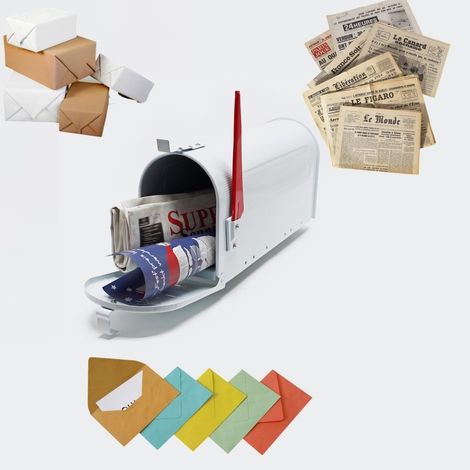Boîte Aux Lettres, Style Américain, En Acier Galvanisé, Blanche (1/5)