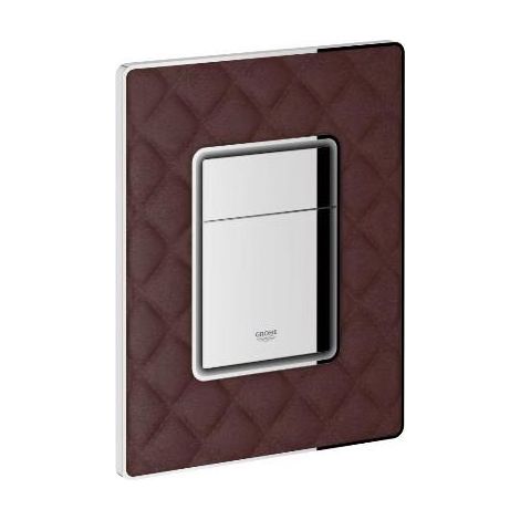 GROHE plaque de commande WC Skate Cosmopolitan, cuir matelassé,rouge tanin