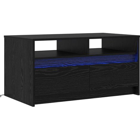 Maison Exclusive - Couchtisch Schwarz Eichen-Optik 90 x 50 x 45 c