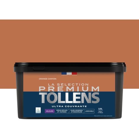 Tollens - Peinture intérieure couleurs - La Sélection Premium Velours - Ultra Couvrante - Orange Canyon 2,5 L - 30m²