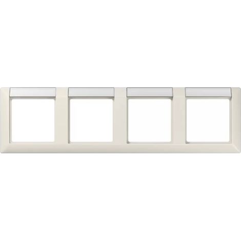 Jung Rahmen 4fach, mit Schriftfeld, AS 500, IP 44, Duroplast, weiß, waagerechte Montage AS 5840 NA