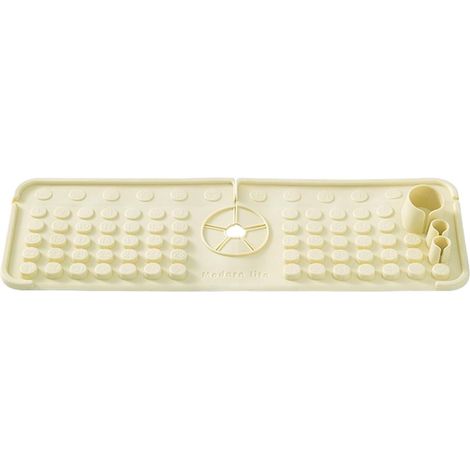 Protection de plan de travail de cuisine ING, tapis d'évier, égouttoir, bac de récupération pour robinet de cuisine et de salle de bain, beige-AquaForge (1/2)