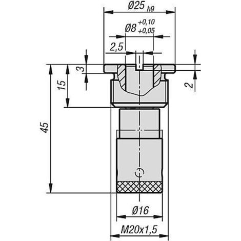 KIPP Kugelsperrbuchse mit Drehverschluss Stahl FS=7 (1/2)