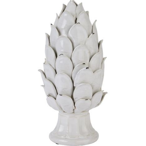 Large Ivory Chianti Artichoke - Ceramic - L19 x W19 x H36 cm - White