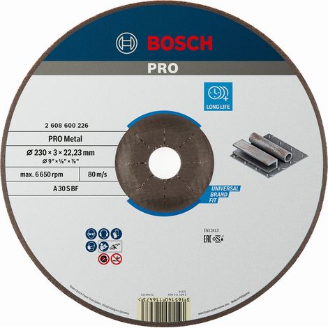 Disco  de  corte  Bosch  PRO  Metal  230  x  3  x  22,23  mm  -  2608600226