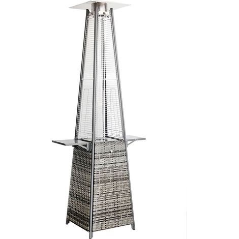 Tavolo Accessorio per Stufa a Fungo Pyramid 29,5x25 cm in Acciaio Grigio Rattan (1/4)