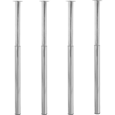 4 pcs Pieds de table télescopiques Chrome 710 mm - 1100 mm CFW54967 (1/5)