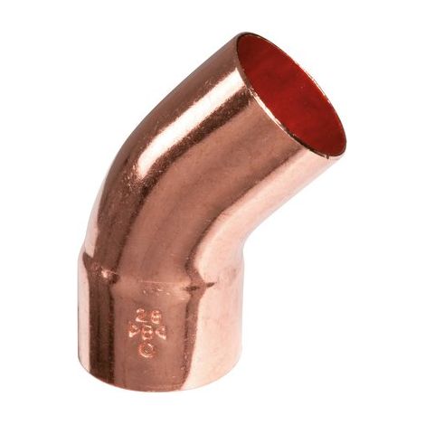 Raccord cuivre coudé 45 degrés à souder - Mâle / femelle - Diamètre 52 mm
