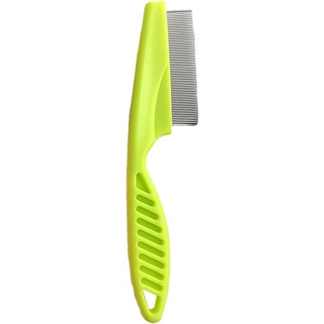 Peigne à puces pour chats Brosse anti-puces à poignée épaissie Peigne à poils de chien à poignée améliorée, peigne à puces professionnel, peigne à dents longues et courtes pour petits (1/5)