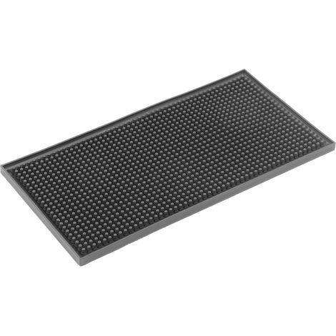 Tapis de bar KTV en caoutchouc PVC noir imperméable et écologique pour poser le verre (petit carré) (1/5)
