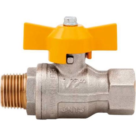 Valvola a sfera gas maniglia M–F ½" – ottone certificata Art. 069 per uso frequente