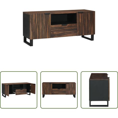 Meuble tv mur - Unites TV avec tiroir Noyer 105 x 33 x 46 cm Bois d'ingénierie (1/5)