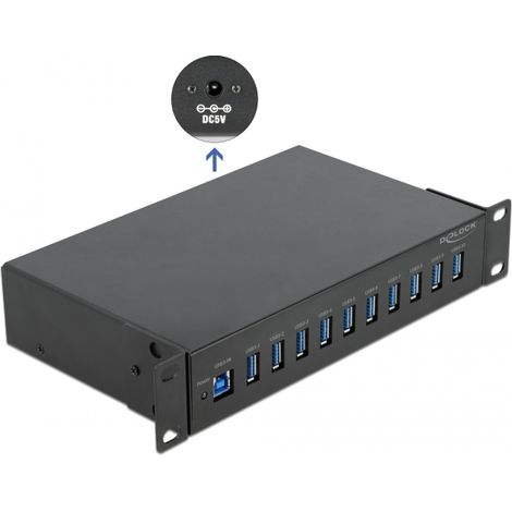Delock Hub de la industria de 10â de 10 x USB 3.2 Gen 1 Tipo-A