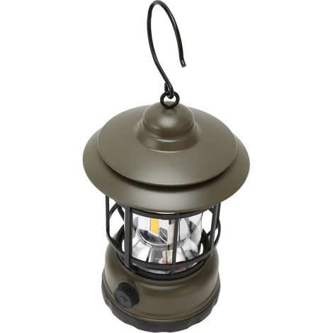 Retro-Campinglaterne – tragbare Zeltlampe für draußen – Augenschutz – wasserdicht (IPX4) – hell – ideal zum Wandern/für die Terrasse – grün (1/5)