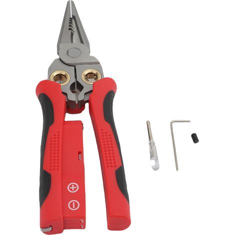8-in-1 wire stripper with electrical testing function, wire stripper, electrician's pliers, for stripping and crimping cables, green (1/5)