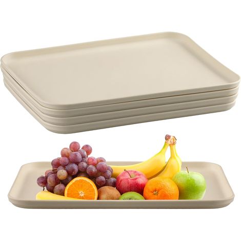4 - Plateau De Service - Accessoire De Restauration - Résistant Aux Chocs Et Léger Pour Kitchens Et Hôtels - Blanc Crème - 30,5x22x1,5cm (1/5)