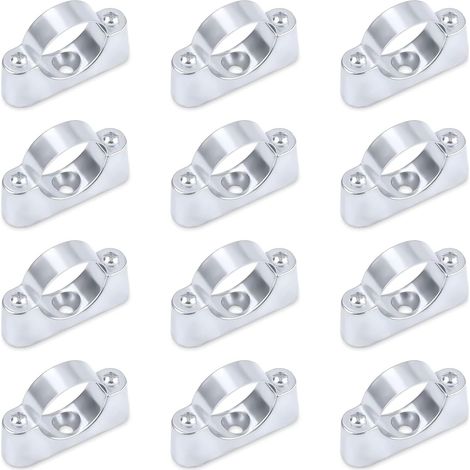 Paquete de 12 soportes de pared para tuberías con un diámetro exterior de 25 mm - Fijación de tuberías - Abrazadera para mangueras para montaje en pared/techo - Abrazaderas para tuberías de agua - Fab (1/5)