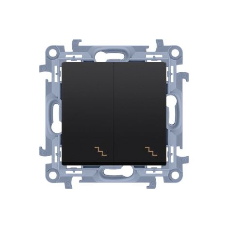 Interruptor doble para escaleras, negro mate, Simon 10 CW6/2.01/49 Kontakt-Simon