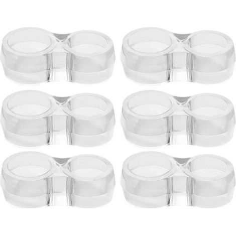 6 piezas, topes de puerta, transparentes, 16,5 mm/23 mm, PVC, parachoques para manija de puerta, protector de manija de puerta, reutilizables, elásticos, anillo anticolisión, anticolisión (1/5)