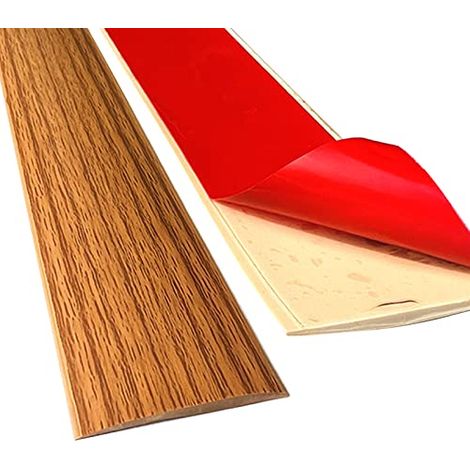 Profilé de transition autocollant en vinyle - 200 x 5 cm - Rail de transition de sol stratifié pour sols stratifiés et parquets - Barre de protection pour sol, fentes et bord, seuil de porte (B) (1/5)