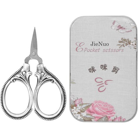 Stainless Steel Sewing Scissors Portable Thread Embroidery Tailor Handicraft ScissorsSilver (1/5)