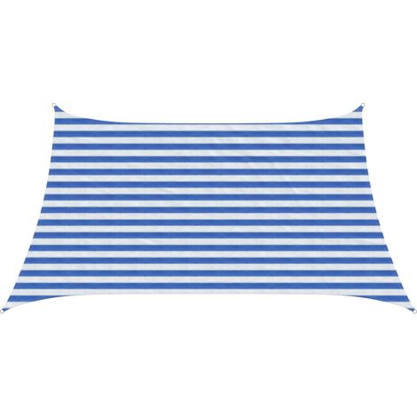 Sunshade Sail Blue and White 3 / 4 x 2 m HDPE vidaXL