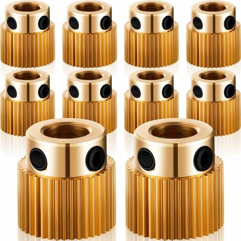 Ruota estrusore per stampante 3D, ingranaggio a 40 denti in ottone, compatibile con CR-10, CR-10S, S4, S5, Ender 3, Ender 3 Pro (10)