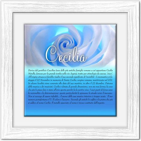 Lupia - Quadro mattonella Ceramica Modern White 29x29 cm con significato del nome Cecilia (1/4)