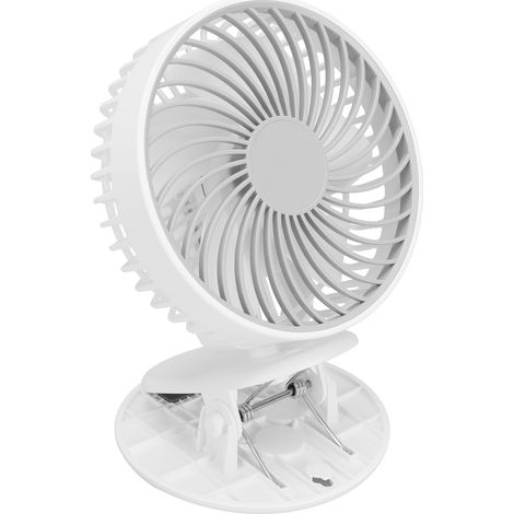 Ventilateur de bureau portable 3 vitesses avec pince, idéal pour maison, bureau et chambre - Blanc (1/5)