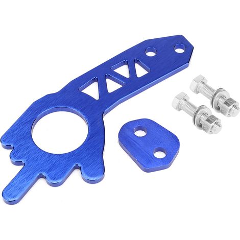 Kit de crochet de remorquage avant/arrière universel en alliage d'aluminium pour voiture - Jeu d'anneaux bleus (1/5)