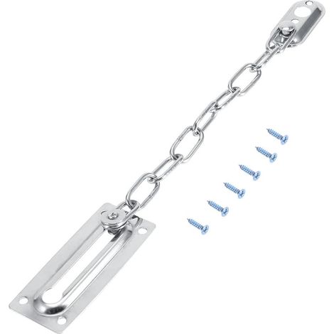 Steel Interior Security Screws Silver Chain Color Latch Steel Door