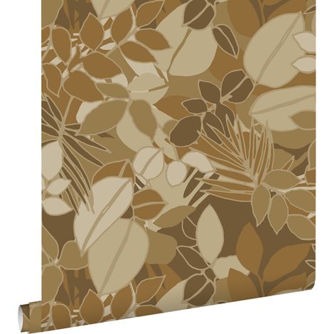 papier peint feuilles marron et beige - ESTAhome (1/5)