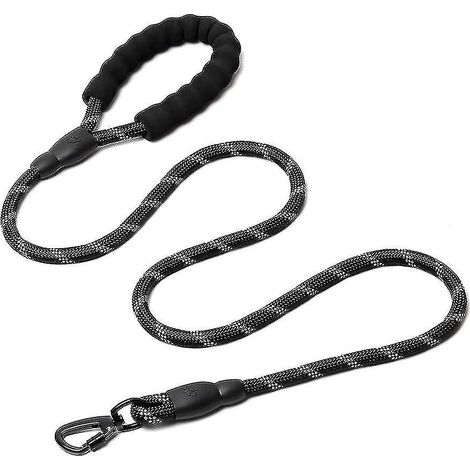 Laisse pour chien en corde, en nylon, avec poignée rembourrée et fils réfléchissants, 150 cm de longueur. (1/2)