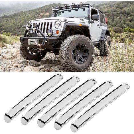 5-teiliges Set galvanisierter Türgriff-Zierleistenaufkleber für die Außenseite (4 Türen), passend für Wrangler JK 2007-2017 (1/5)