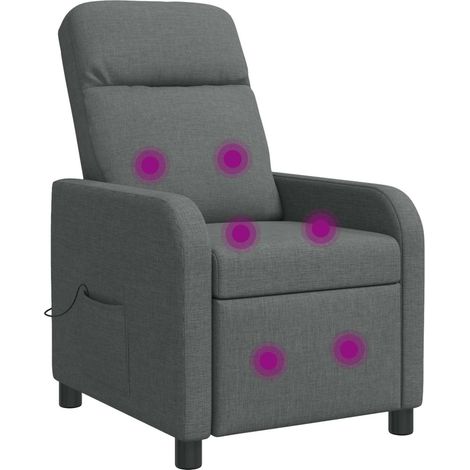 Silla de masajes reclinable Gris oscuro Tela vidaXL (1/5)