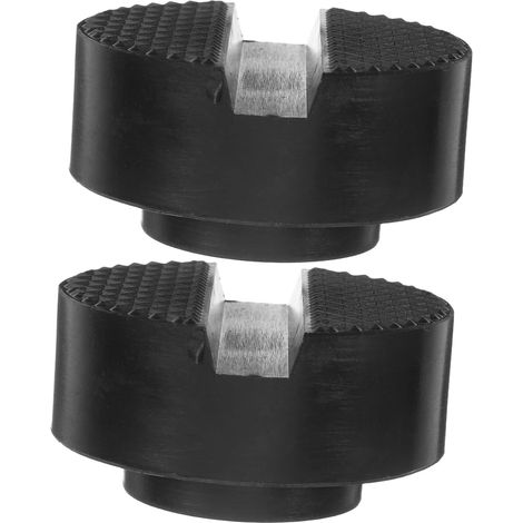 Set of 2 Black Rubber Lifting Blocks for Floor Jack, Universal Anti-Slip Pads with Shock Absorption, Durable Support for Automotive Maintenance and Workshop Use (1/5)