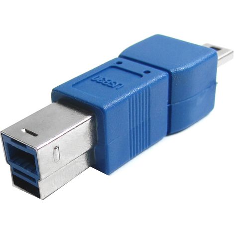 BeMatik - Adaptador USB 3.0 a USB 2.0 (B Macho a MiniUSB 5 Pins A Macho)