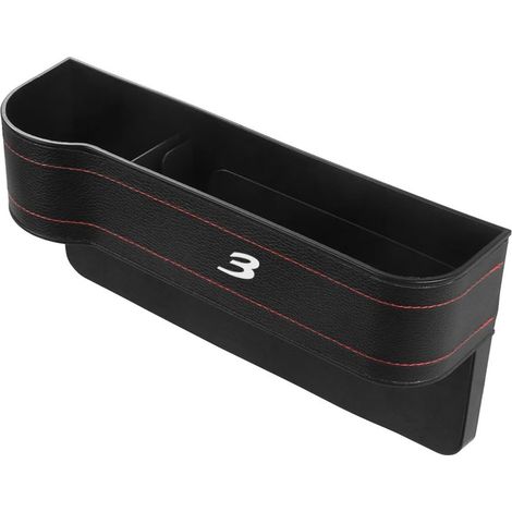 3 boîte de rangement pour siège auto, cuir PU imperméable, 14 cm x 27 cm x 8 cm, adaptation espace 1,2 à 4 cm, universel (1/5)
