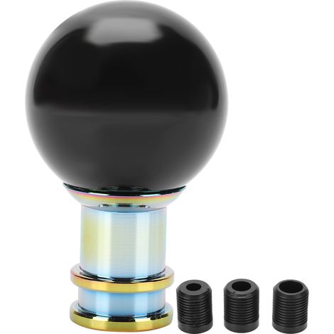 Boule de levier de vitesse acrylique noire, avec 3 adaptateurs en plastique, accessoire auto universel (1/5)