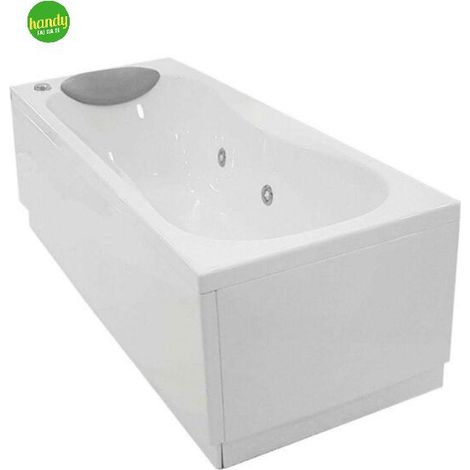 Vasca da bagno, idromassaggio 6 jet con telaio e pannelli (LxP): 160x70 cm serie Calypso, vetroresina bianca NOVELLINI (1/5)