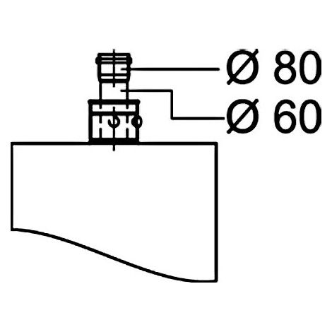 Viessmann Adapter zur Erweiterung von Ø 60 mm auf Ø 80 mm, Kunststoff (PPs), grau - 7373338