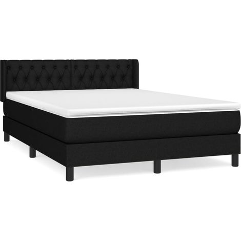 Maison Exclusive - Boxspringbett mit Matratze Schwarz 140x190 cm