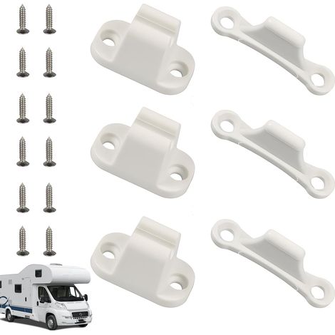 3 fermaporta per roulotte, fermaporta a forma di T, fermaporta esterno per camper, ricambi e accessori per camper (bianco)