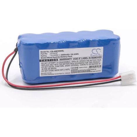 vhbw Akku kompatibel mit AEMC DTR-8500, DTR8500, 8500 Messgerät (3000 mAh, 12 V, NiMH)