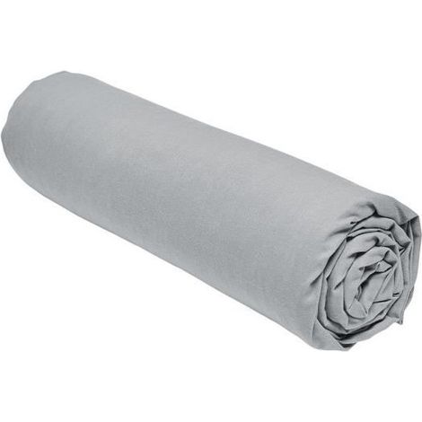 Drap housse TODAY Essential - 90 x 190 cm - 1 personne - 100% Coton uni - Acier (1/3)